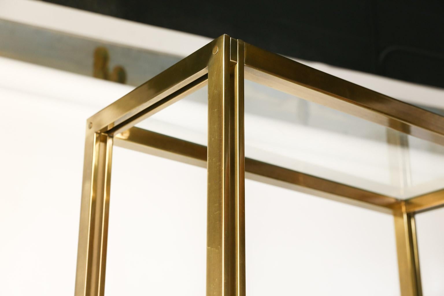 Midcentury Brass Étagère with Original Glass 1