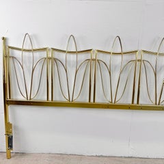 Mid-Century Brass Finish King Size Headboard