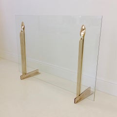 Mid-Century Brass Fire Screen, circa 1970, France