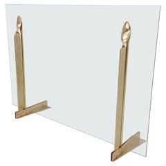 Mid-Century Brass Fire Screen, circa 1970, France