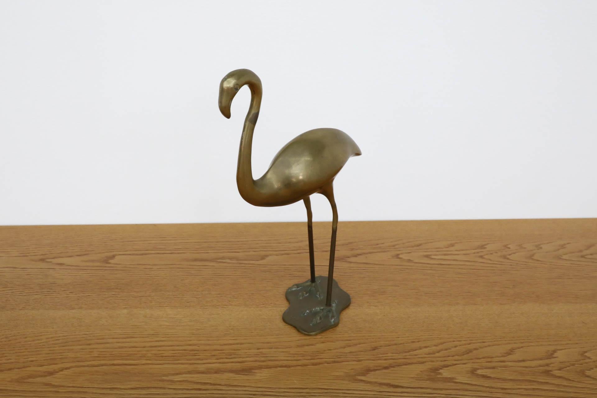 Mid-Century Brass Flamingo Sculpture 4