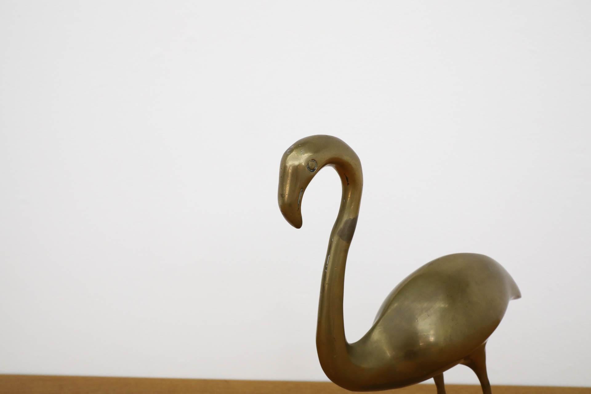 Mid-Century Brass Flamingo Sculpture 5