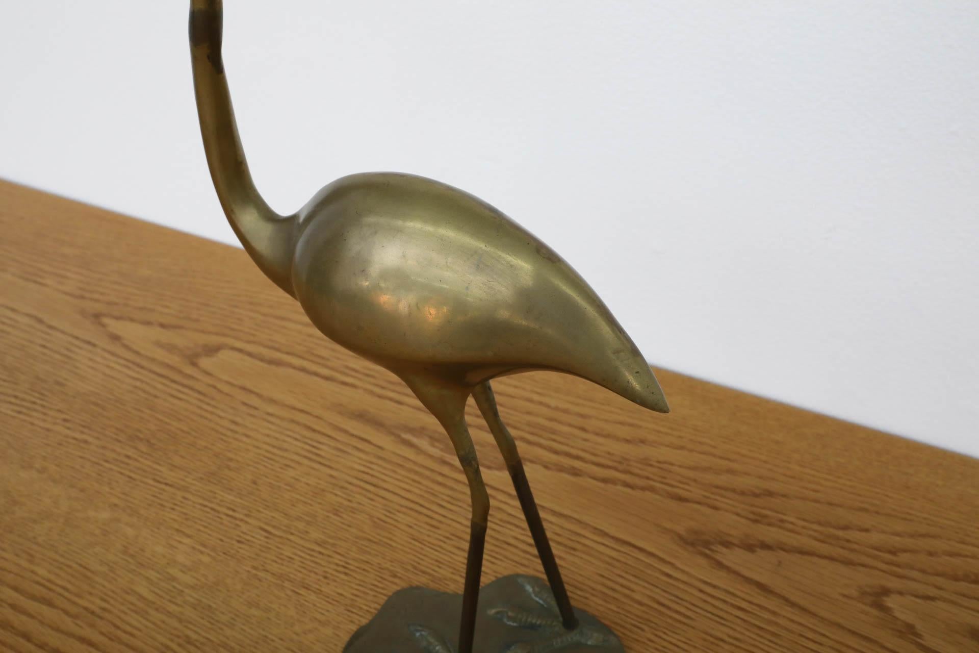 Mid-Century Brass Flamingo Sculpture 6