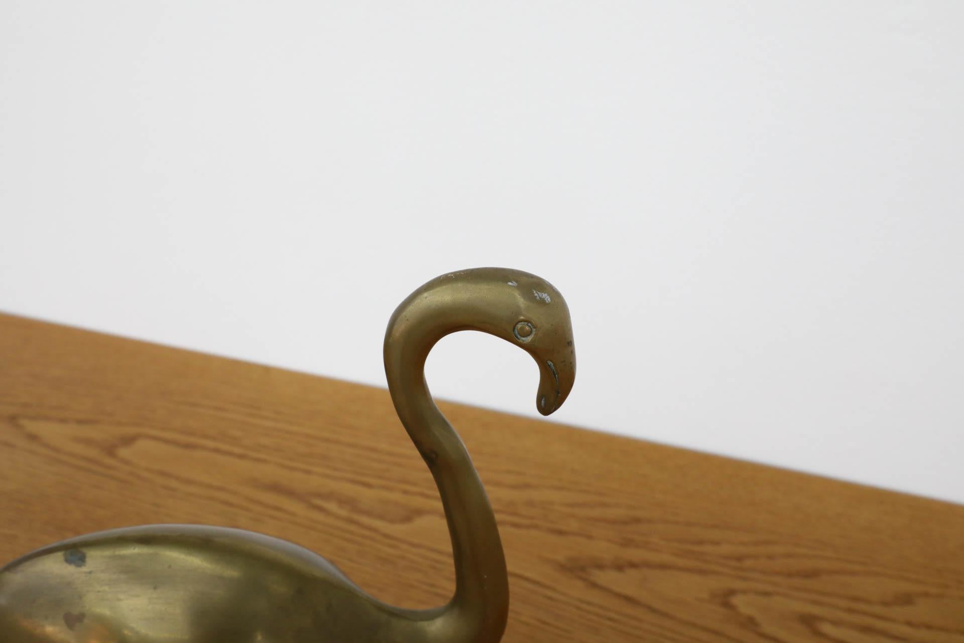 Mid-Century Brass Flamingo Sculpture 8