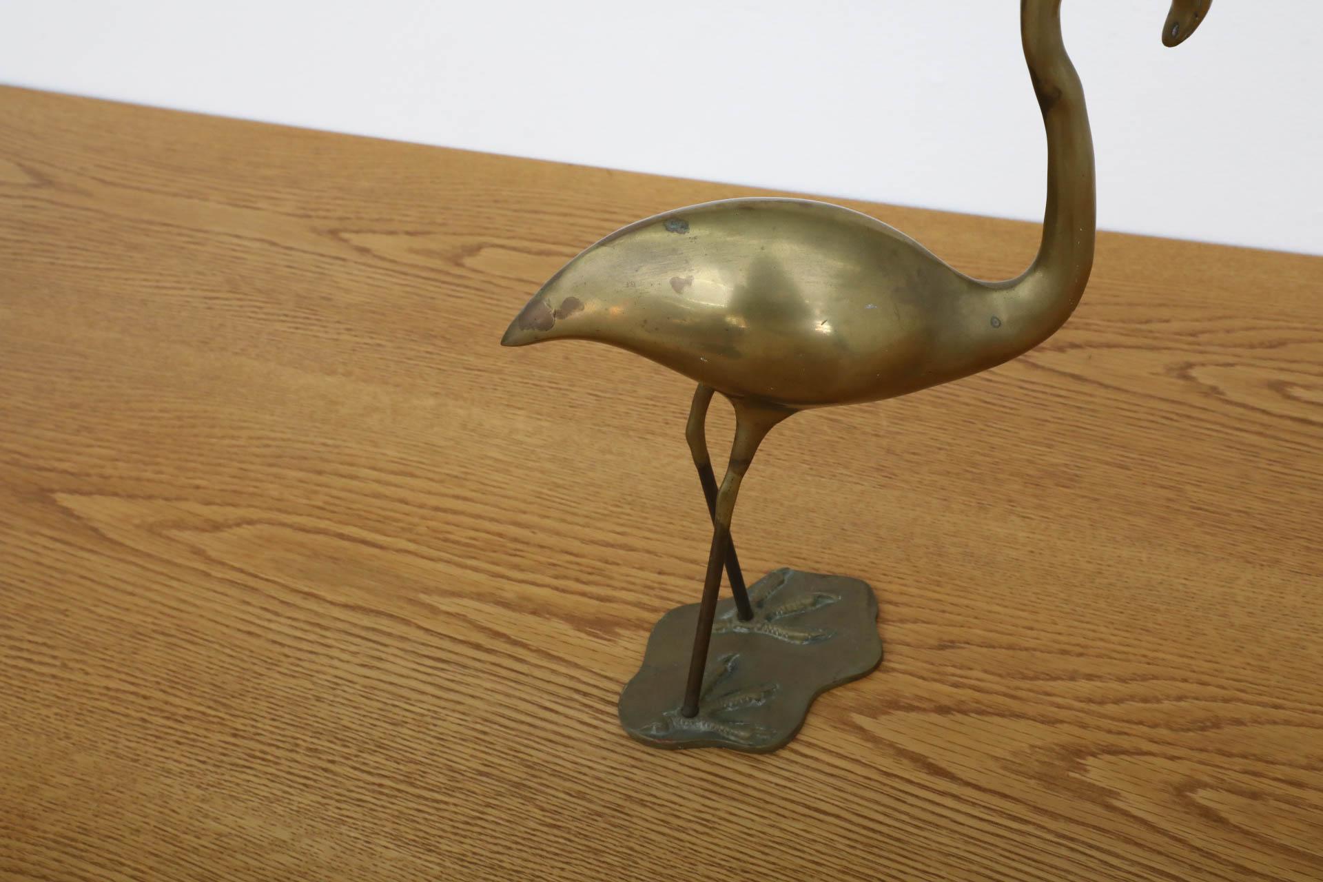 Mid-Century Brass Flamingo Sculpture 11