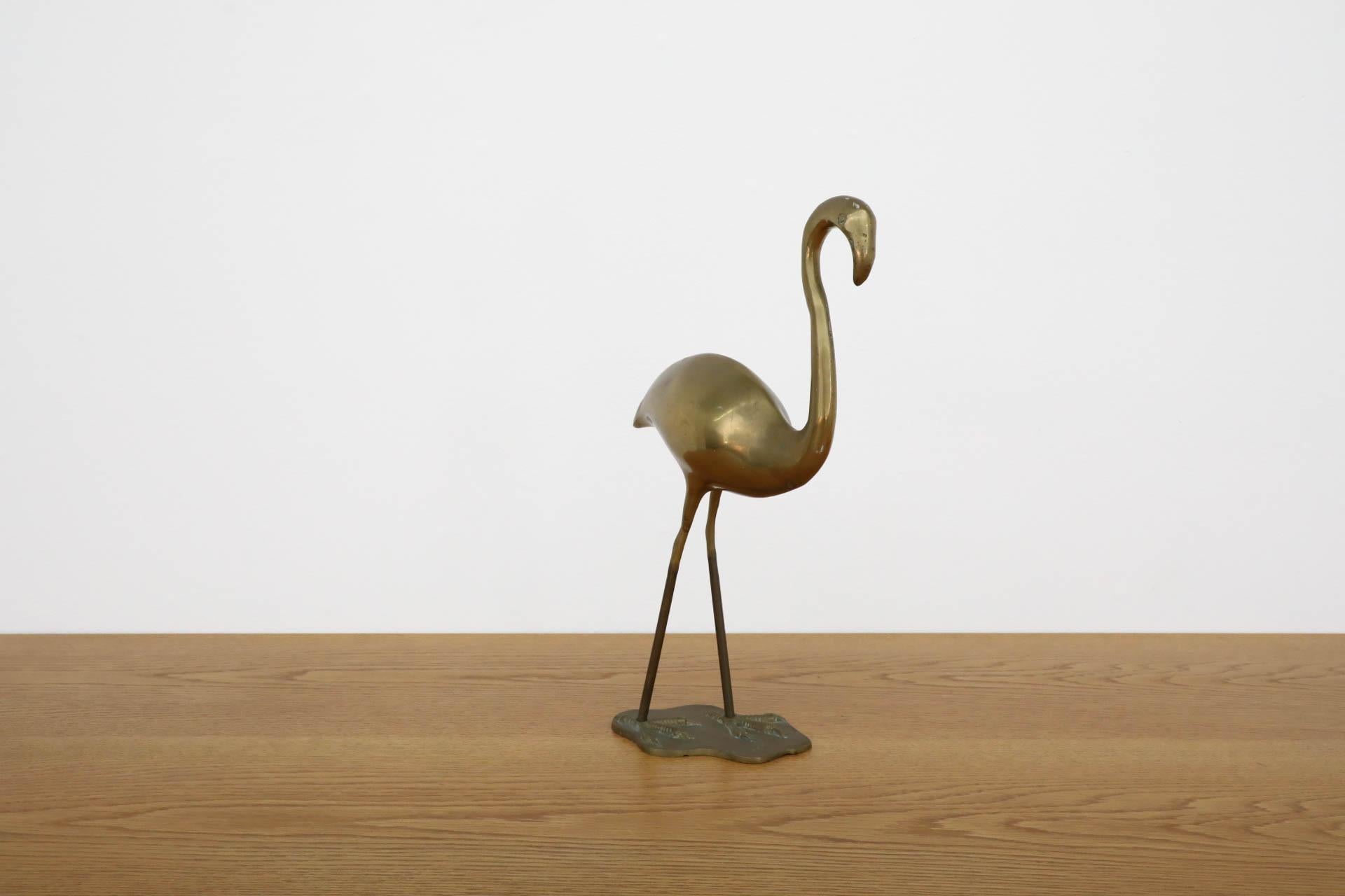 Mid-Century Brass Flamingo Sculpture 2