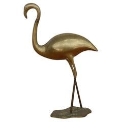 Mid-Century Brass Flamingo Sculpture