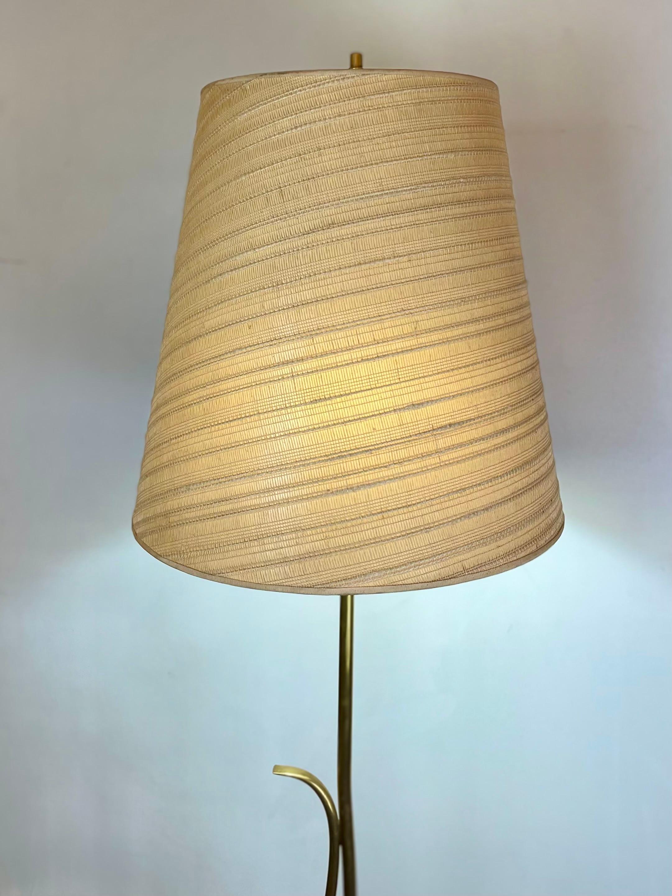 Mid-Century Modern Lampadaire en laiton du milieu du siècle, années 1950 en vente