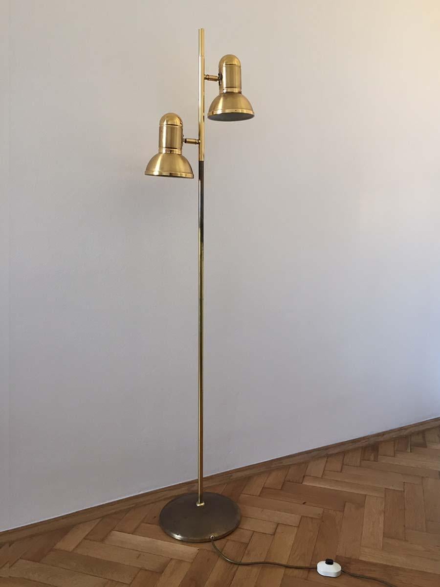 Czech Mid-Century Brass Floor Lamp, 1970