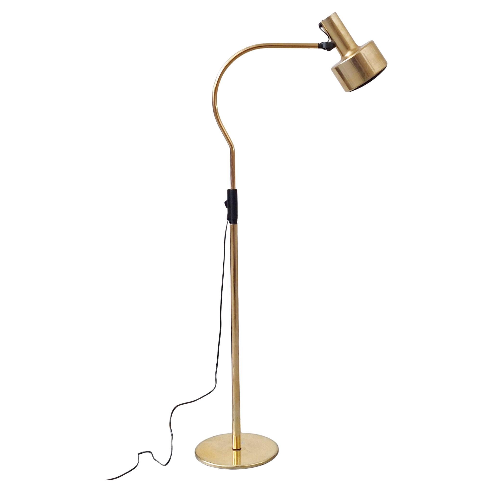 Mid-Century Brass Floor Lamp by Fagerhult, Sweden, 1960s For Sale