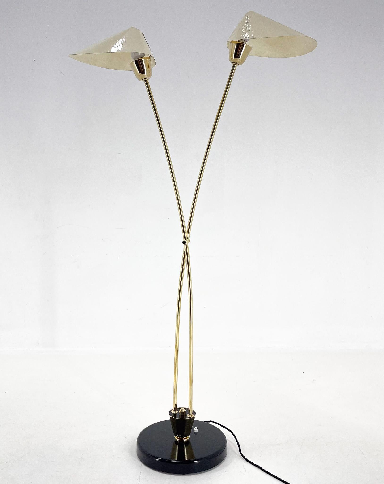 Mid-century Brass Floor Lamp by Napako, 1960s For Sale 7