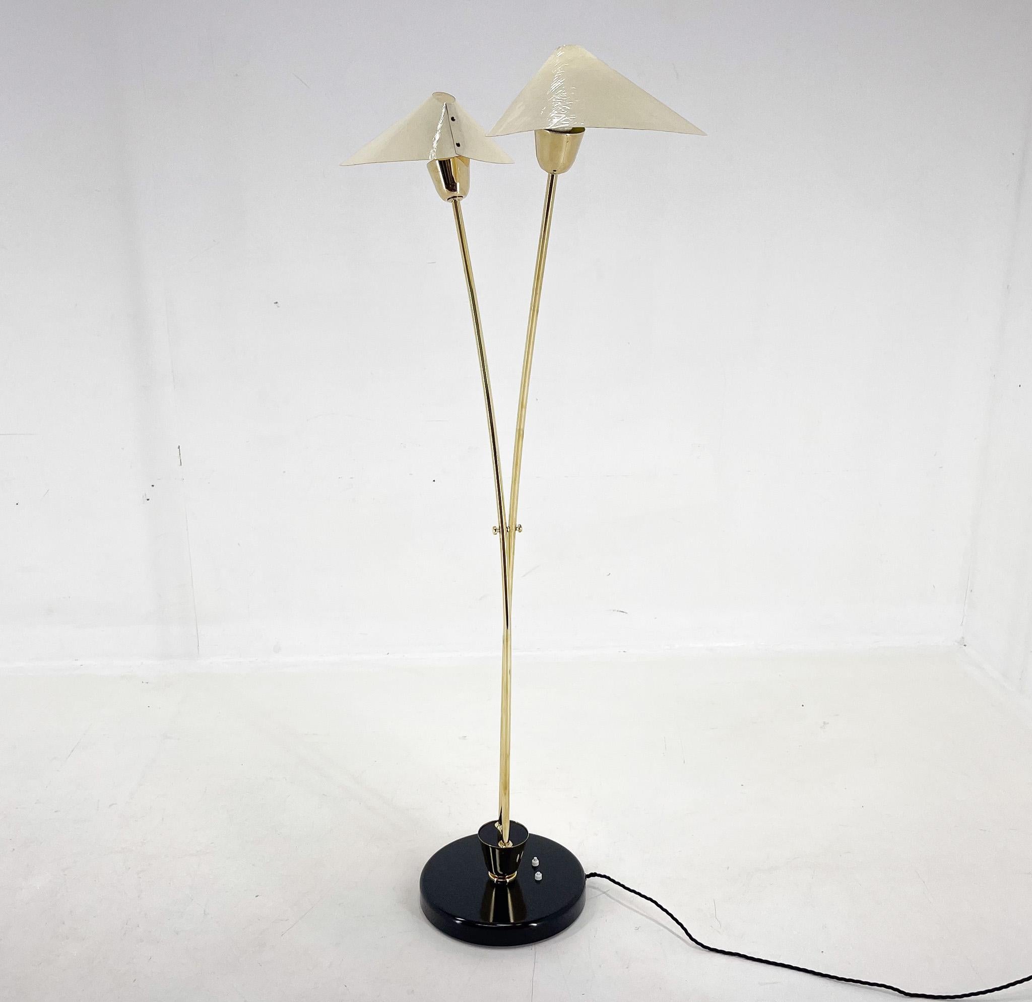 Stehlampe aus Messing aus der Mitte des Jahrhunderts von Napako, 1960s (Moderne der Mitte des Jahrhunderts) im Angebot