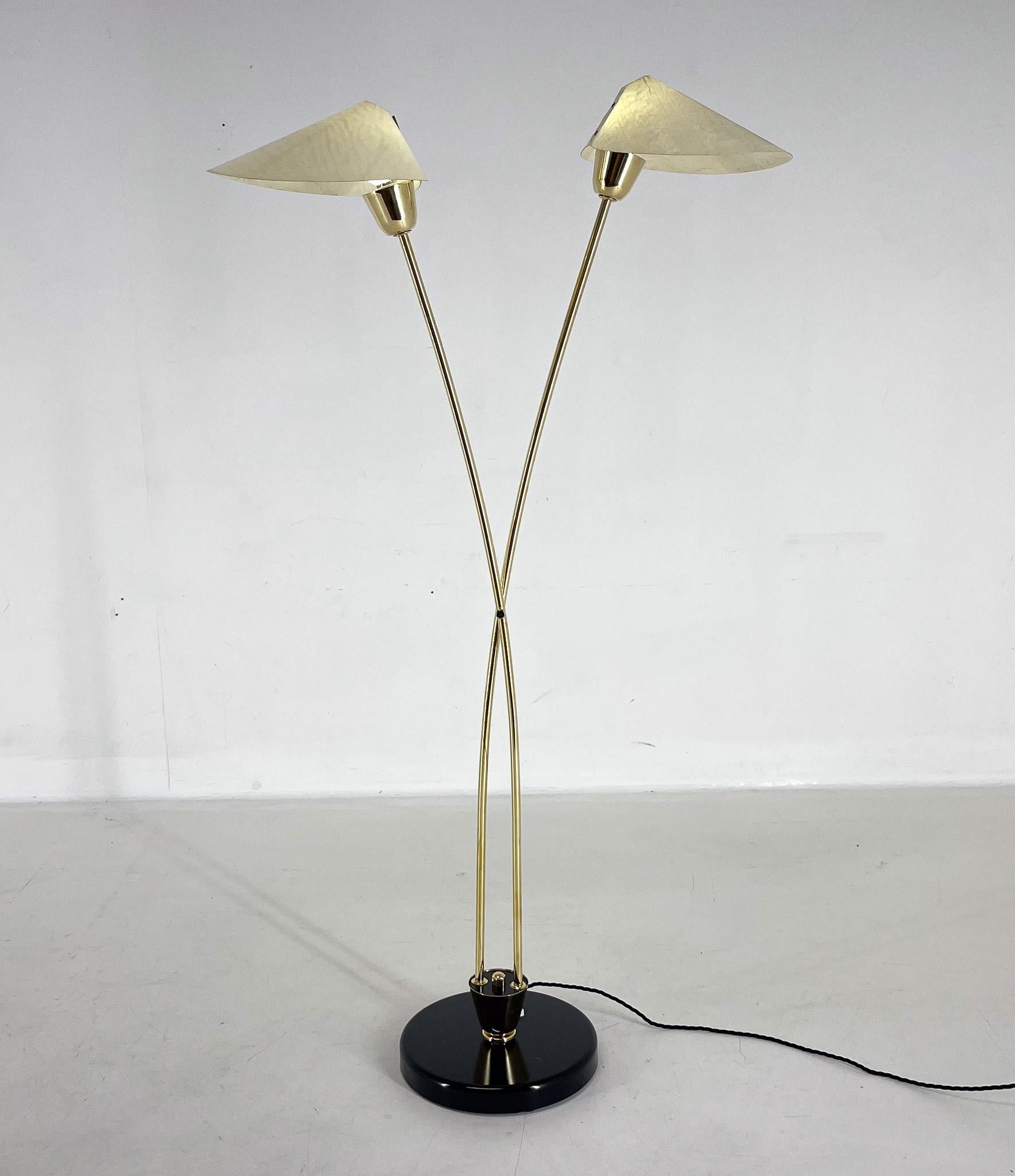 Mid-century Brass Floor Lamp by Napako, 1960s In Good Condition For Sale In Praha, CZ