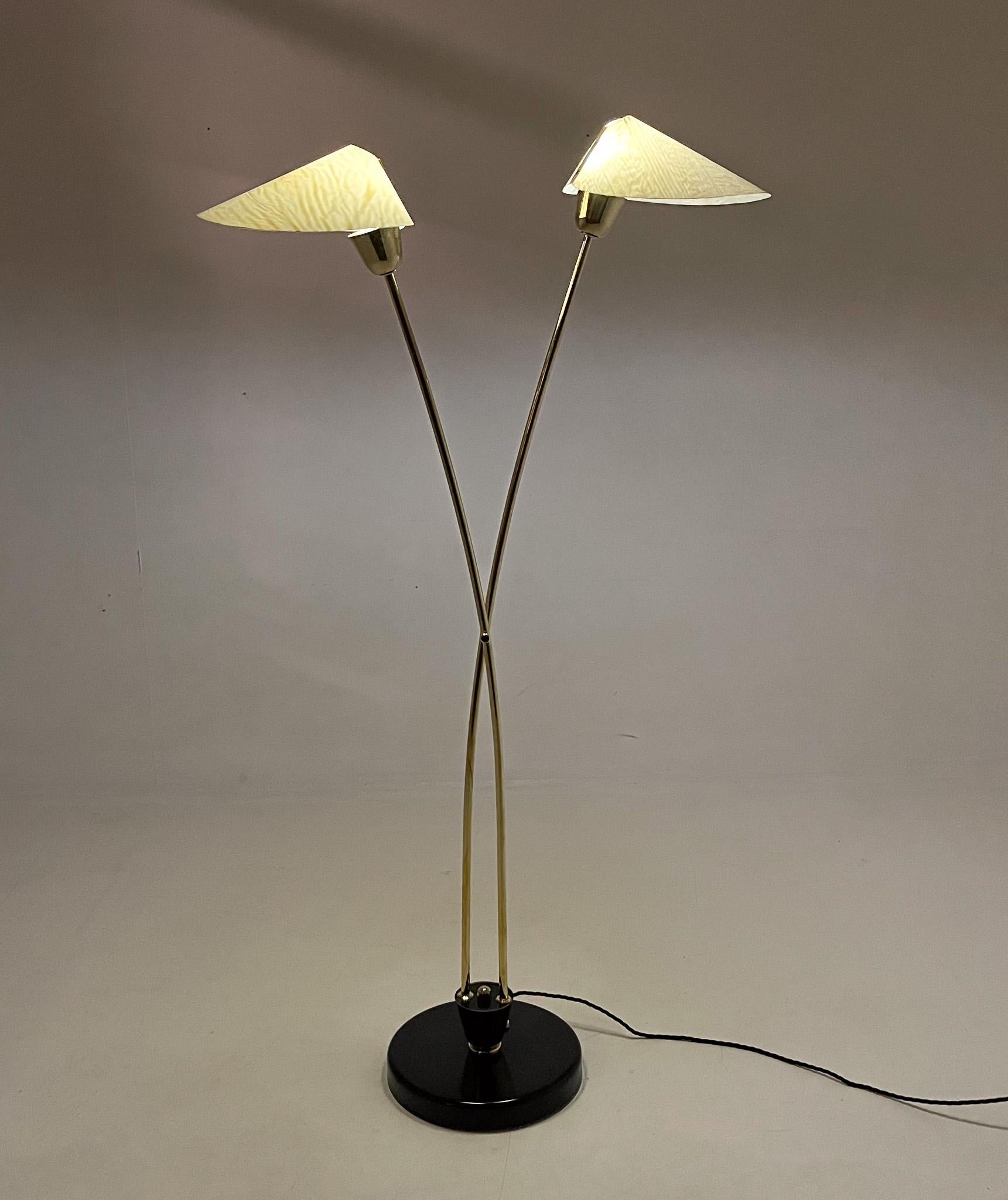 20th Century Mid-century Brass Floor Lamp by Napako, 1960s For Sale