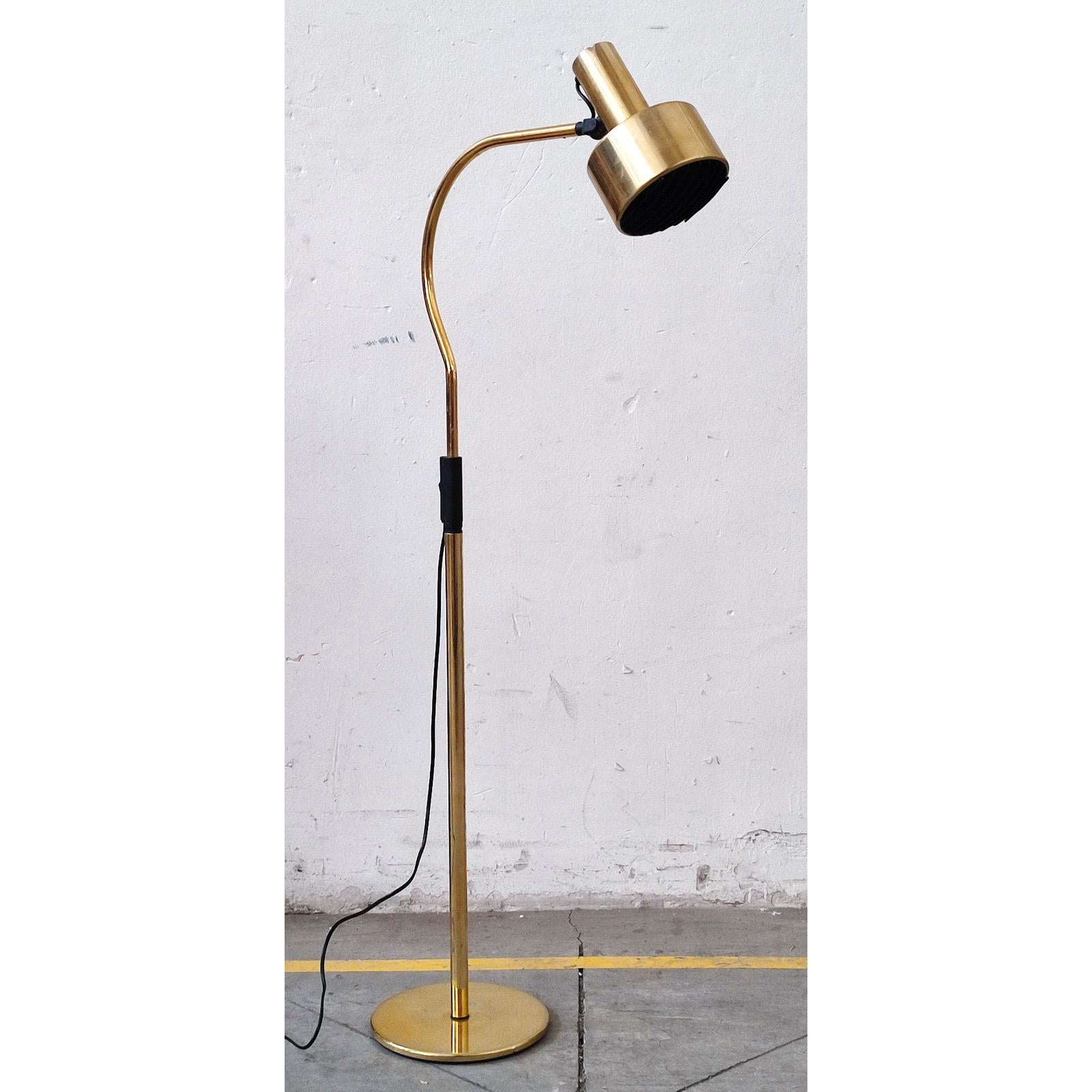 Mid-Century Modern Mid-Century Brass Floor Lamp, Fagerhults Sweden, 1960s For Sale