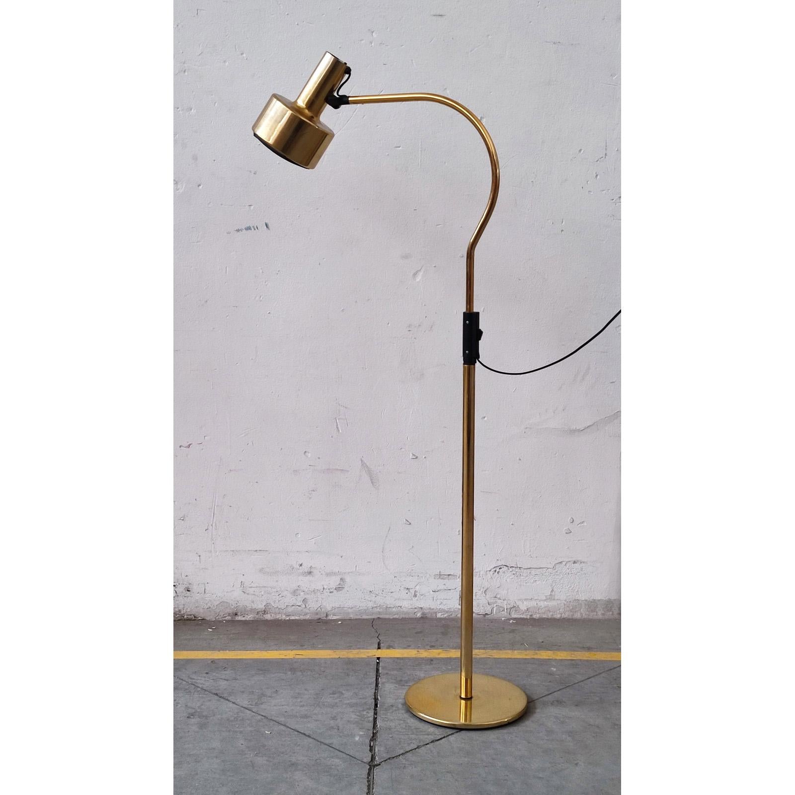 Mid-20th Century Mid-Century Brass Floor Lamp, Fagerhults Sweden, 1960s For Sale