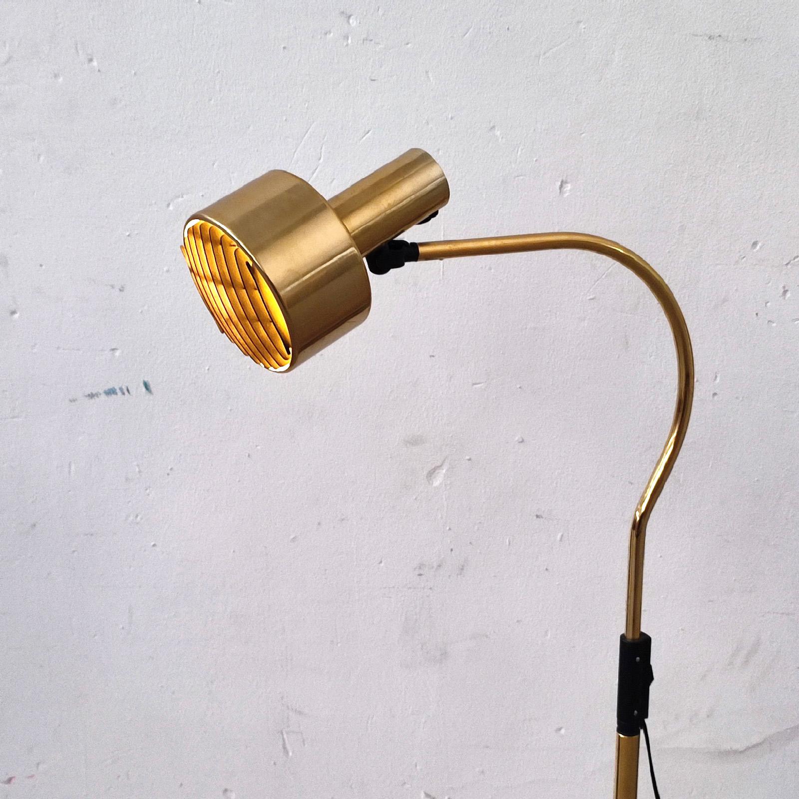 Mid-Century Brass Floor Lamp, Fagerhults Sweden, 1960s For Sale 2