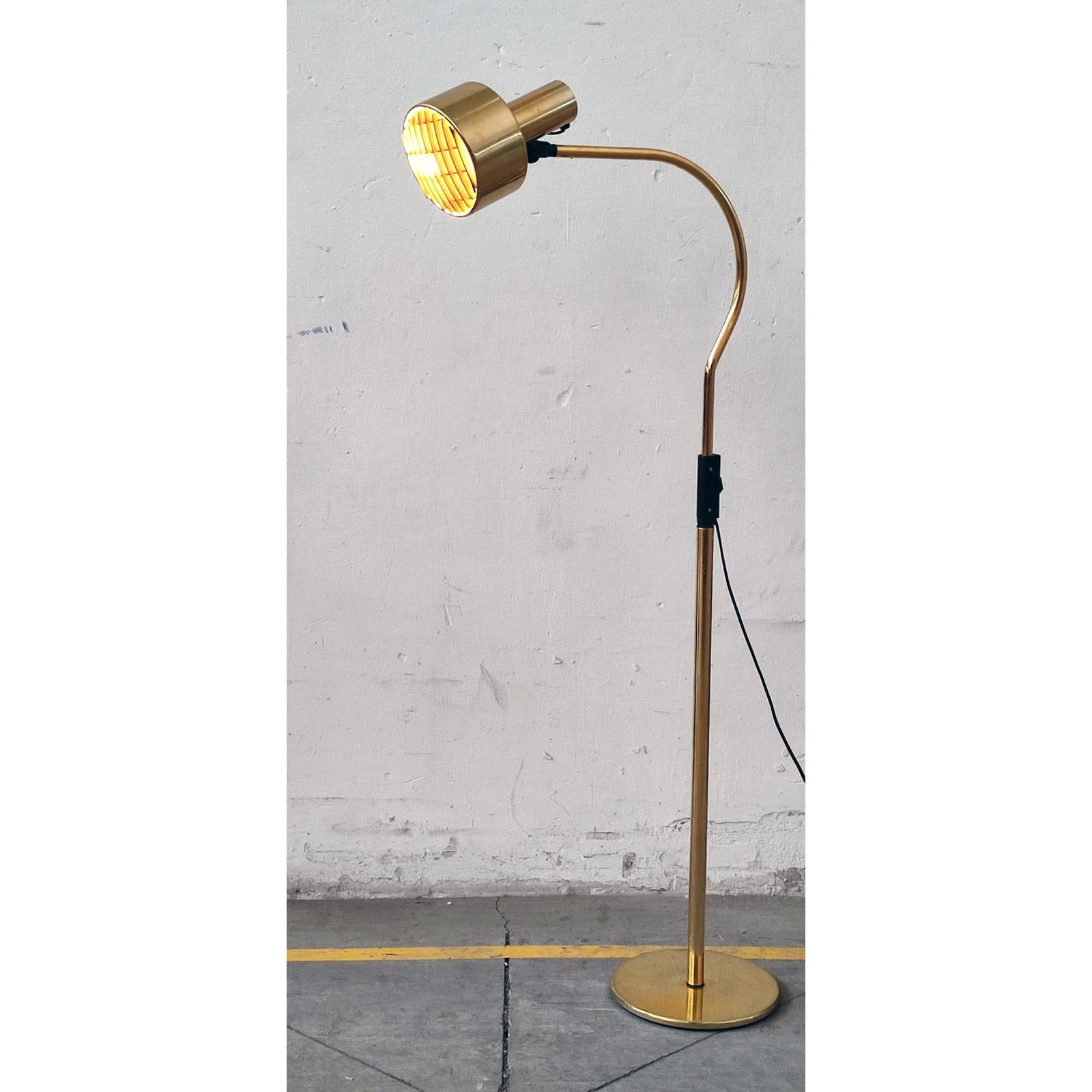 Mid-Century Brass Floor Lamp, Fagerhults Sweden, 1960s For Sale 3