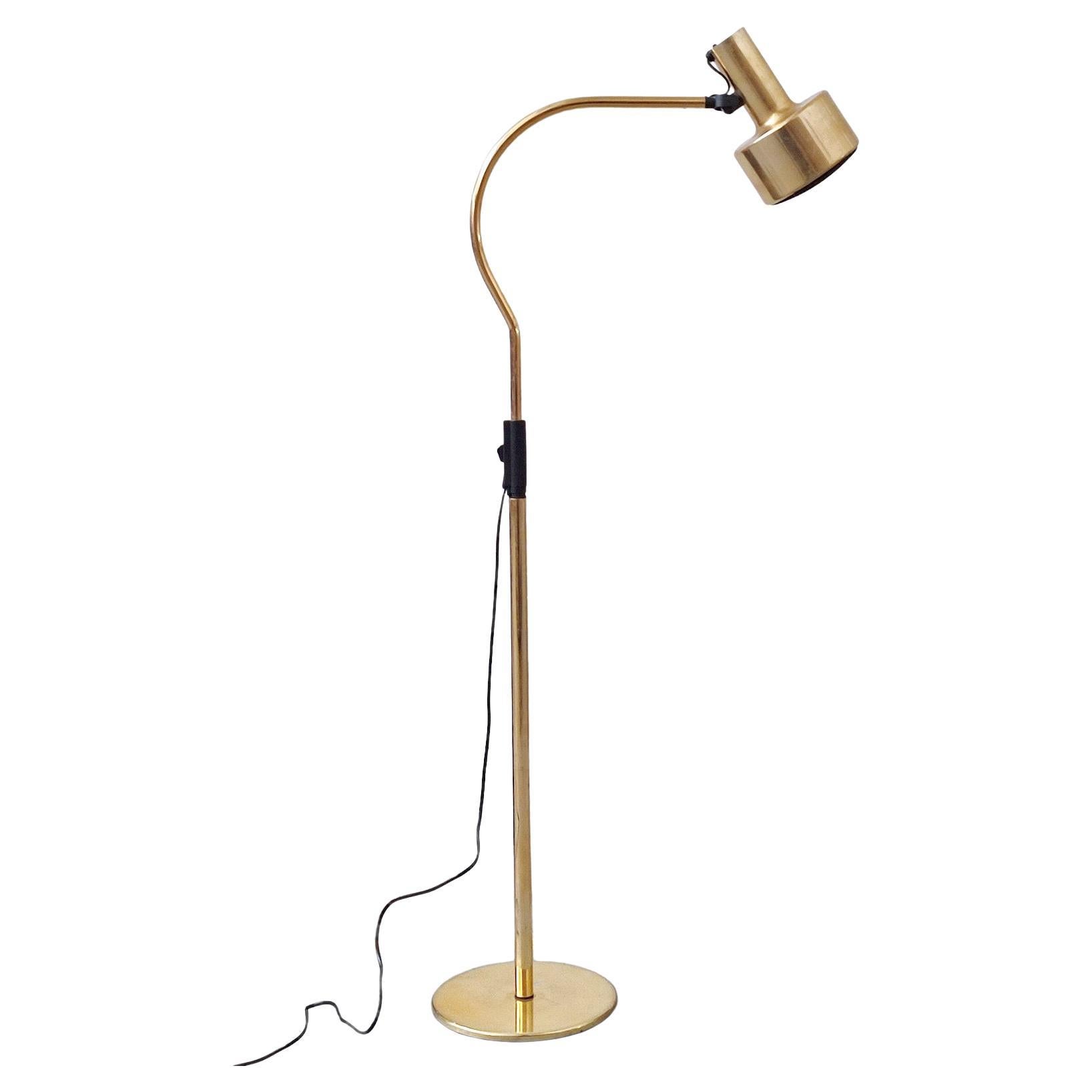 Mid-Century Brass Floor Lamp, Fagerhults Sweden, 1960s For Sale