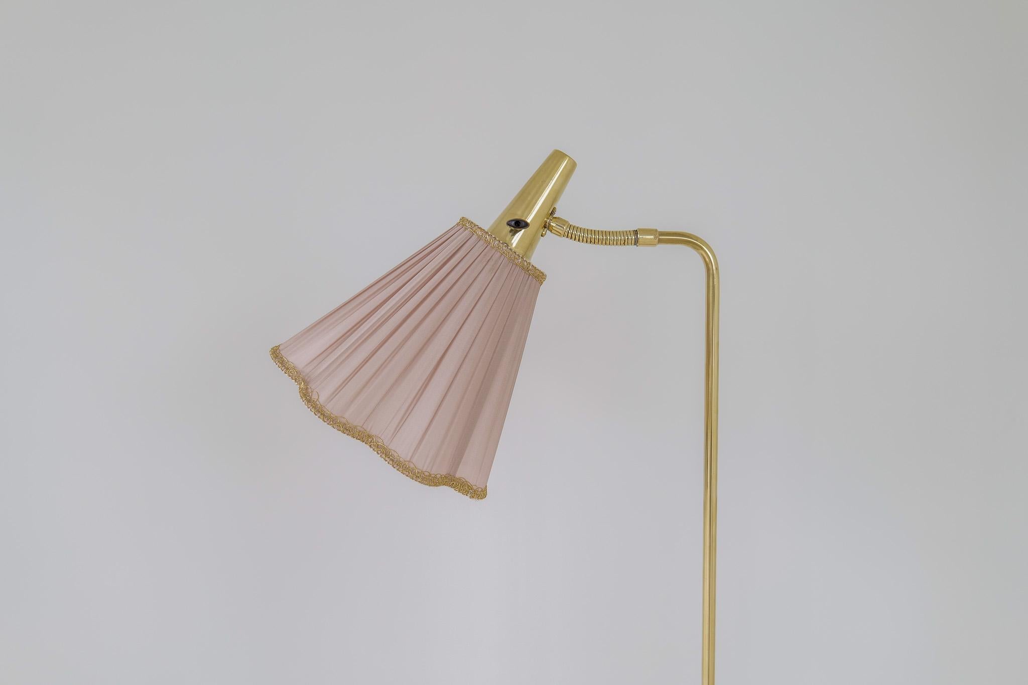 Swedish Midcentury Modern Brass Floor Lamp Falkenbergs Belysning Sweden, 1960s
