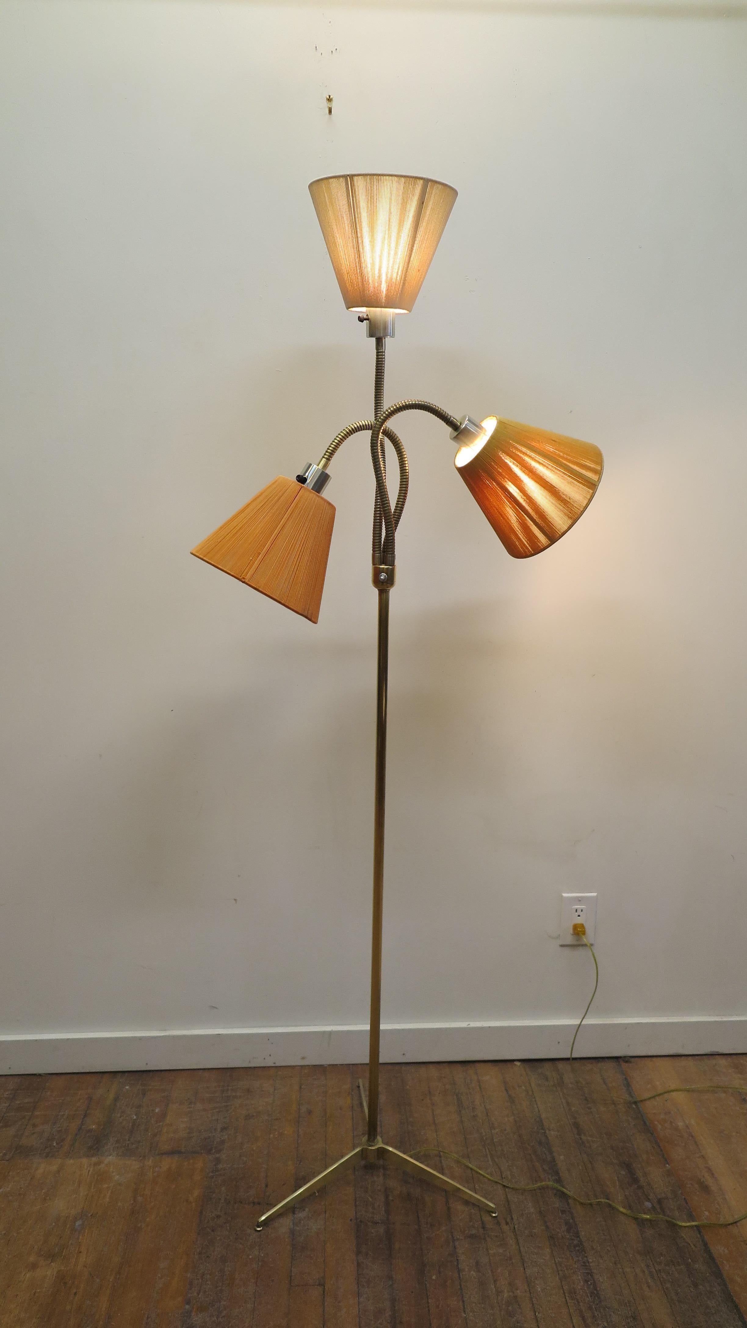Midcentury Brass Floor Lamp Triennale For Sale 5