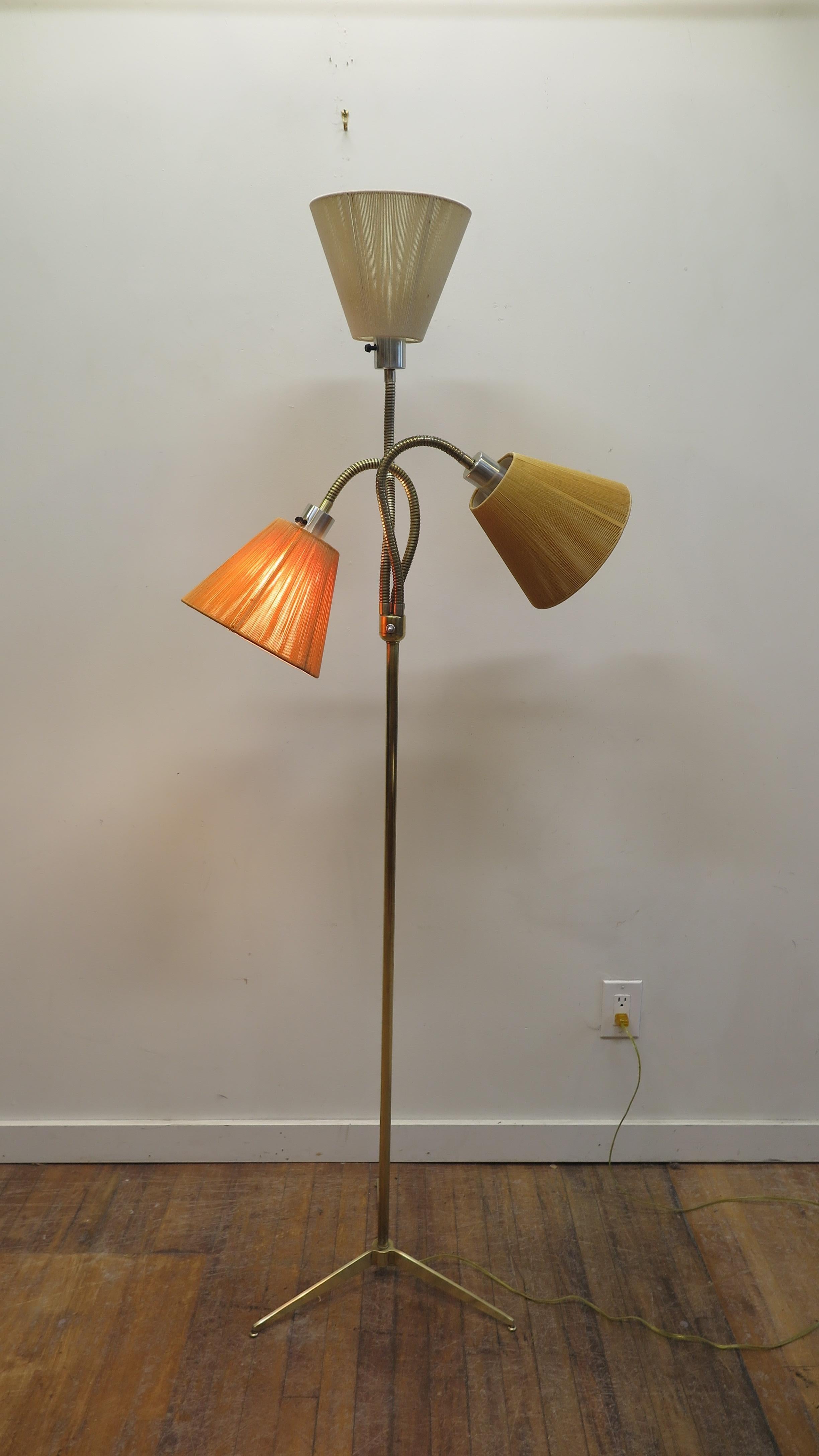 Midcentury Brass Floor Lamp Triennale For Sale 6