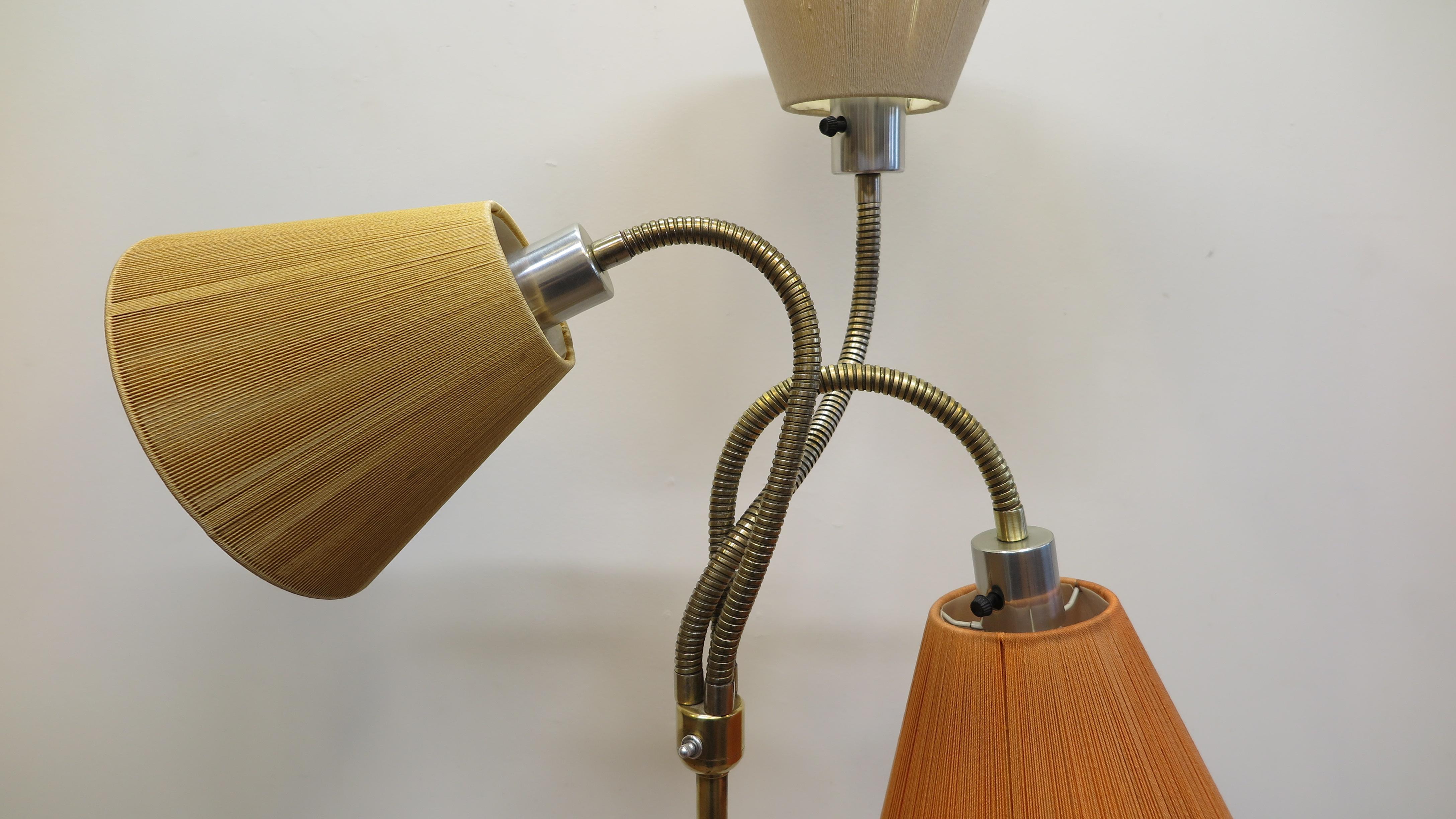 Midcentury Brass Floor Lamp Triennale For Sale 7