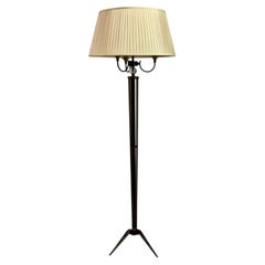 Mid Century Brass Floor Lamp with Tripod Base by Maison Jansen