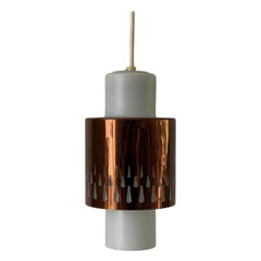 Mid-Century Brass Frame and Glass Ceiling Lamp, 1960s, Germany
