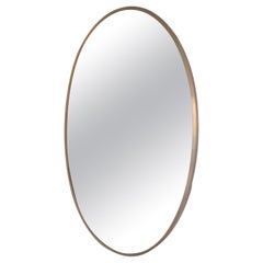 Miroir à cadre en laiton du milieu du siècle