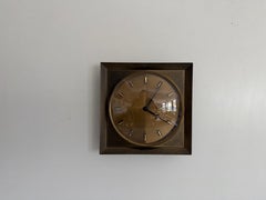 Mid-century Brass Frame Wall Clock by Atlanta, 1960s, Germany