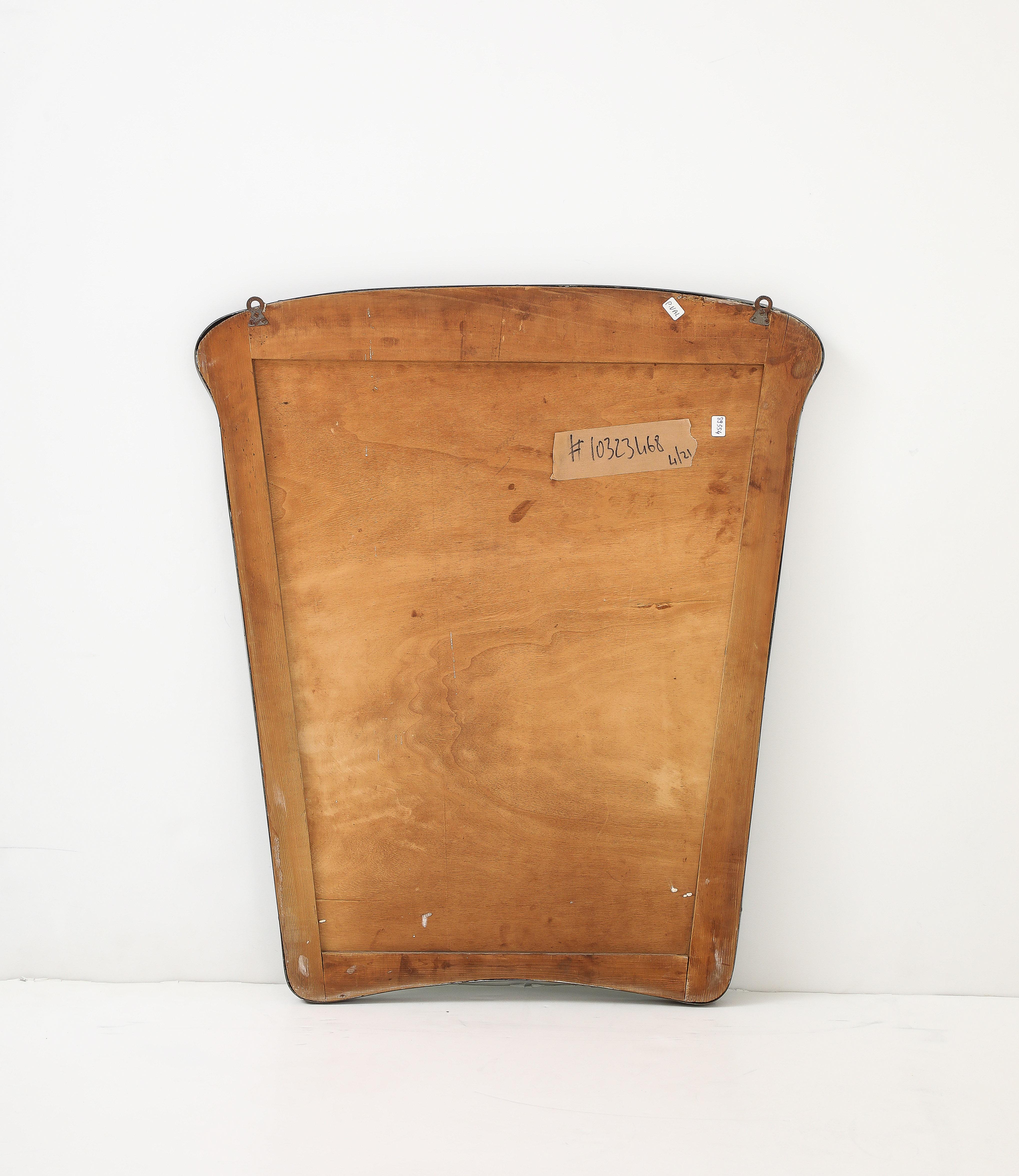 Miroir biseauté du milieu du siècle dernier dans le style de Gio Ponti, Italie, 1950 en vente 6