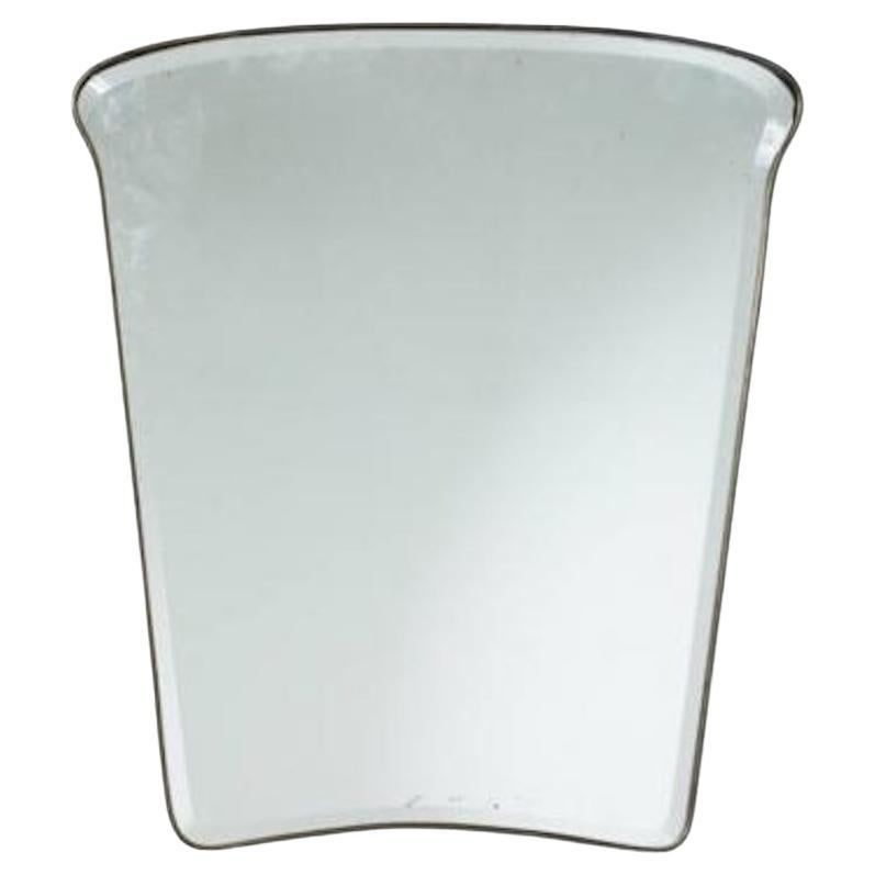 Mid-Century Modern Miroir biseauté du milieu du siècle dernier dans le style de Gio Ponti, Italie, 1950 en vente