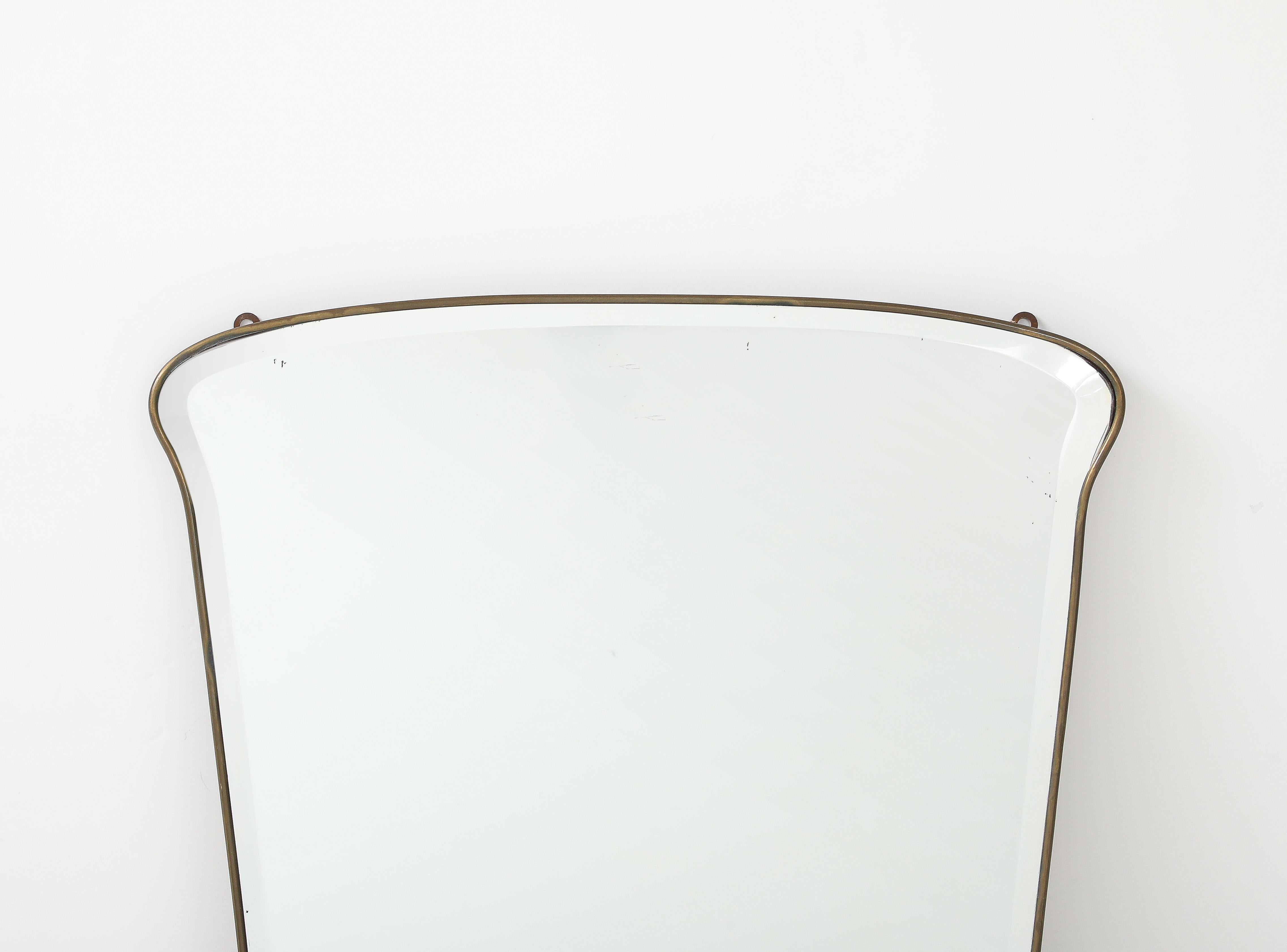 italien Miroir biseauté du milieu du siècle dernier dans le style de Gio Ponti, Italie, 1950 en vente