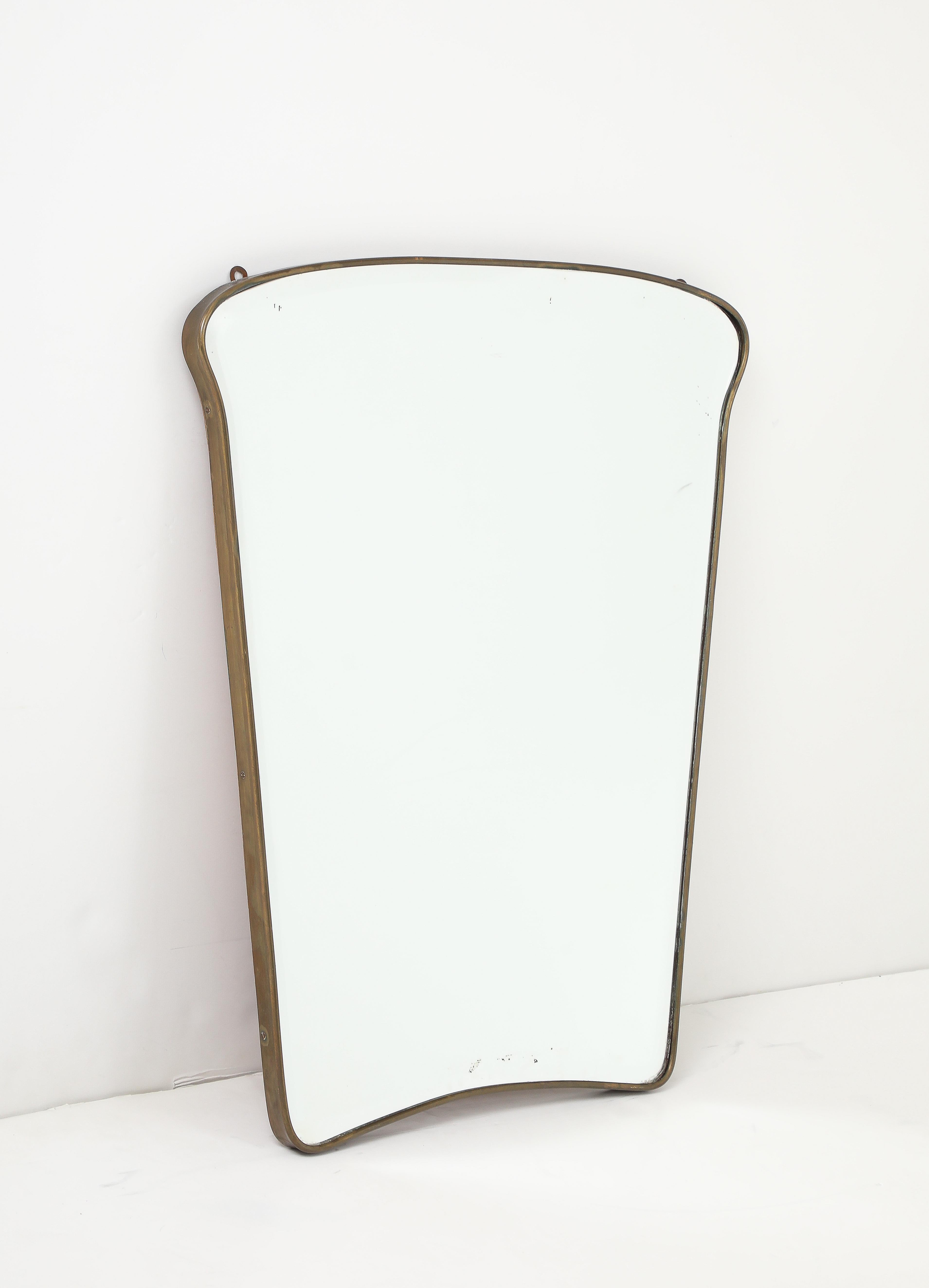 Miroir biseauté du milieu du siècle dernier dans le style de Gio Ponti, Italie, 1950 en vente 2