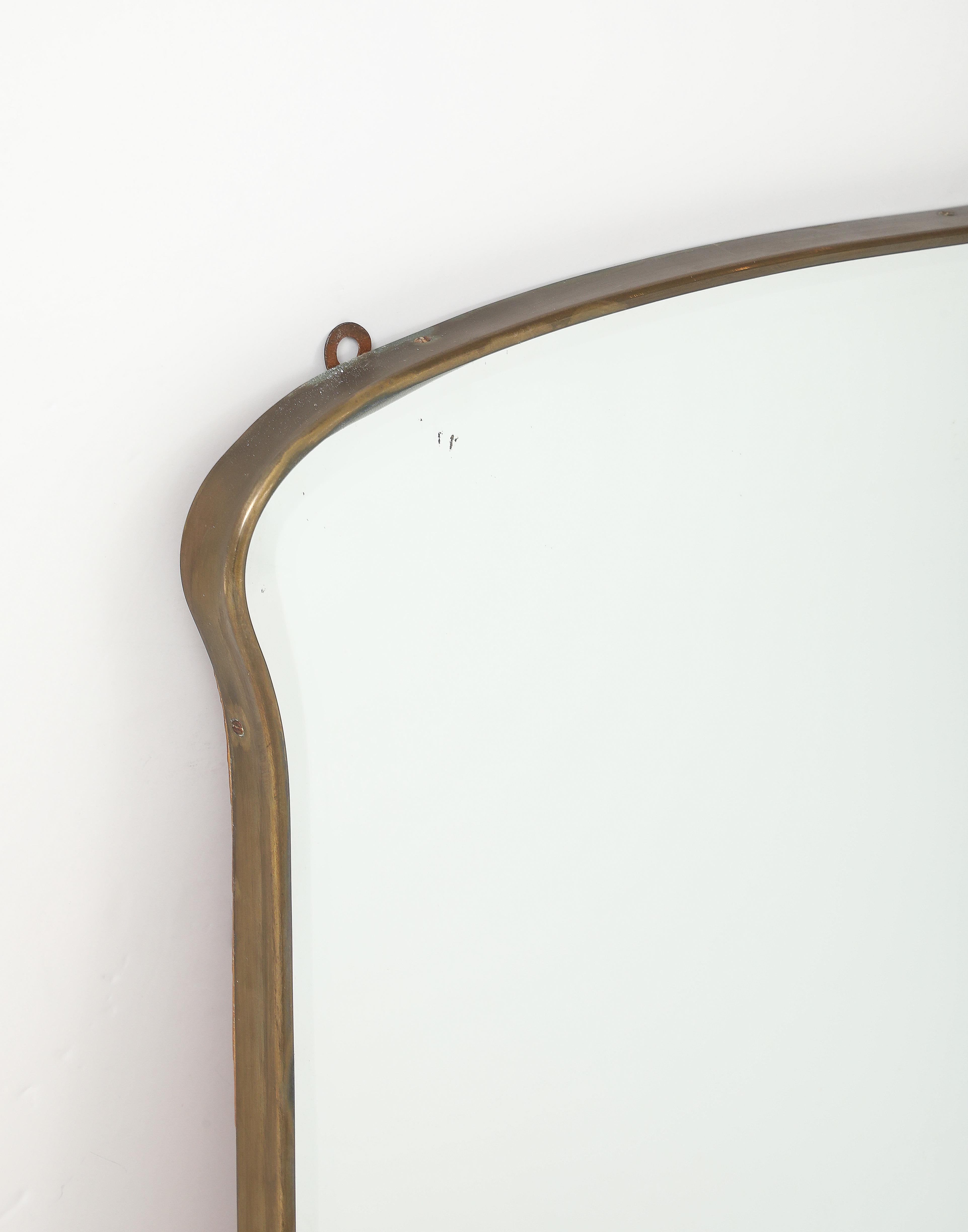 Miroir biseauté du milieu du siècle dernier dans le style de Gio Ponti, Italie, 1950 en vente 3