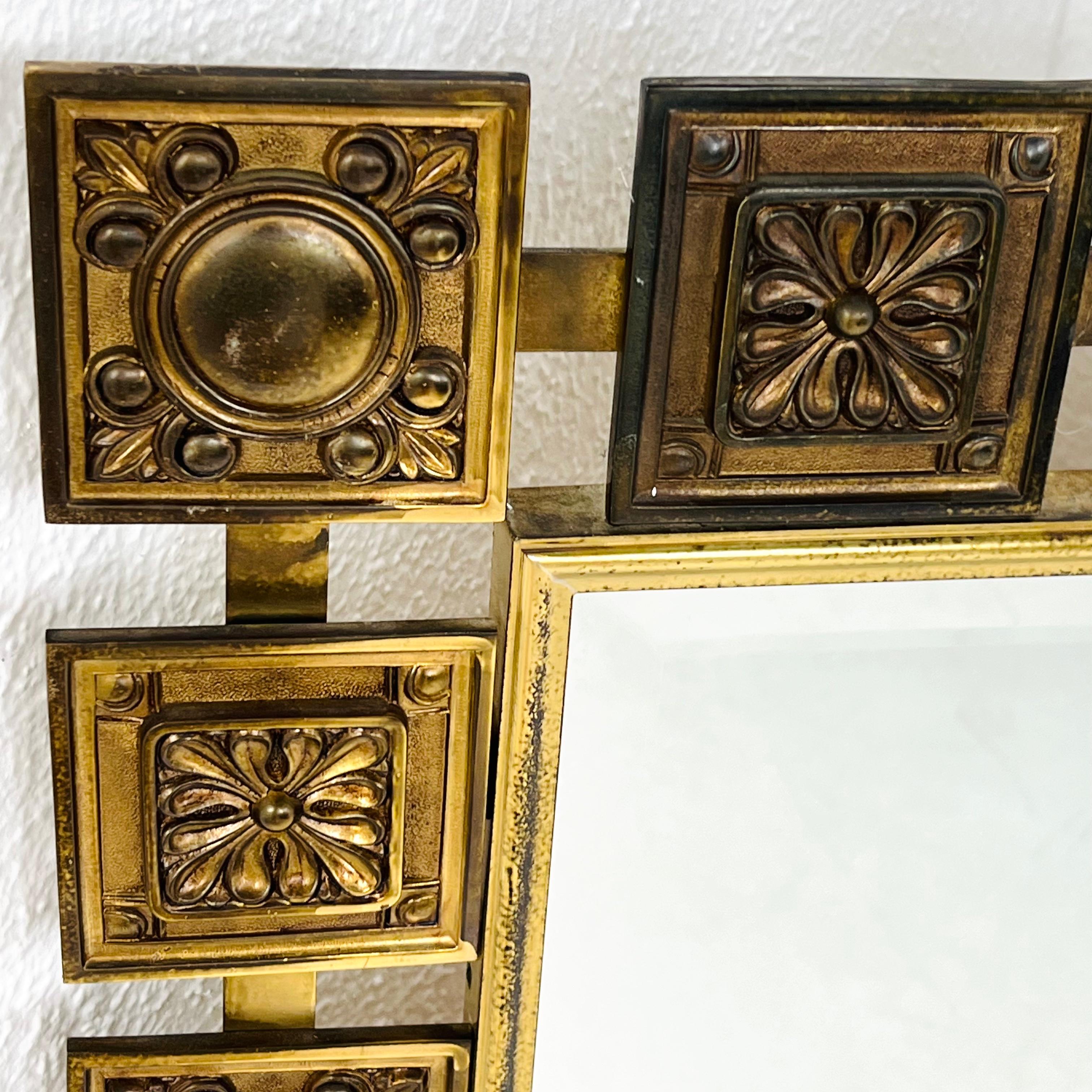 Mid-20th Century Mid Century Brass Framed Mirror For Sale