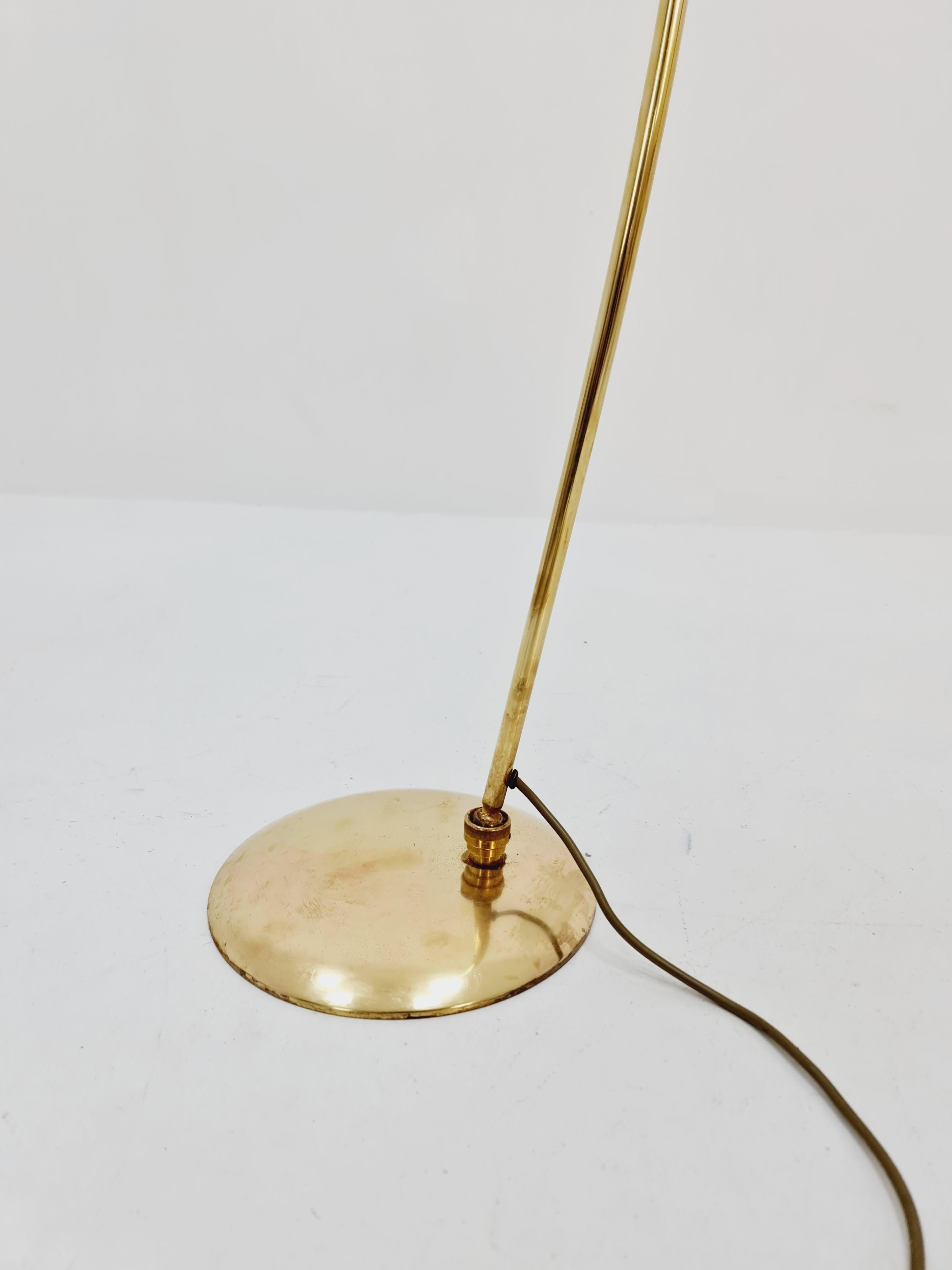 Mid century brass German arc floor Flex lamp By München Werkstätten, 1960s For Sale 4