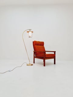 Mid century brass German arc floor lamp, 1960s