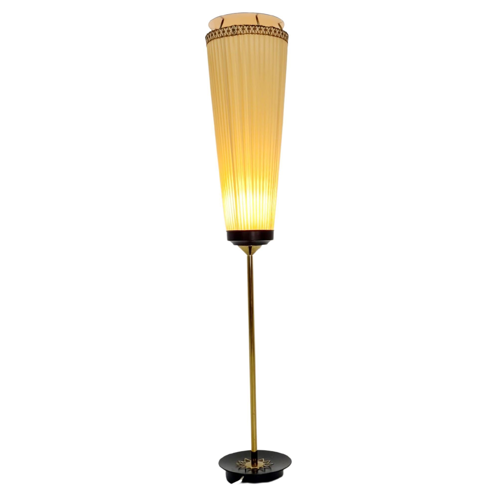 Mid century brass German floor lamp, 1960s For Sale