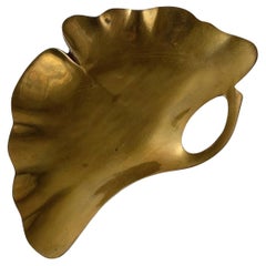 Mid-Century Brass Ginko Leaf Vide-Poche Catchall