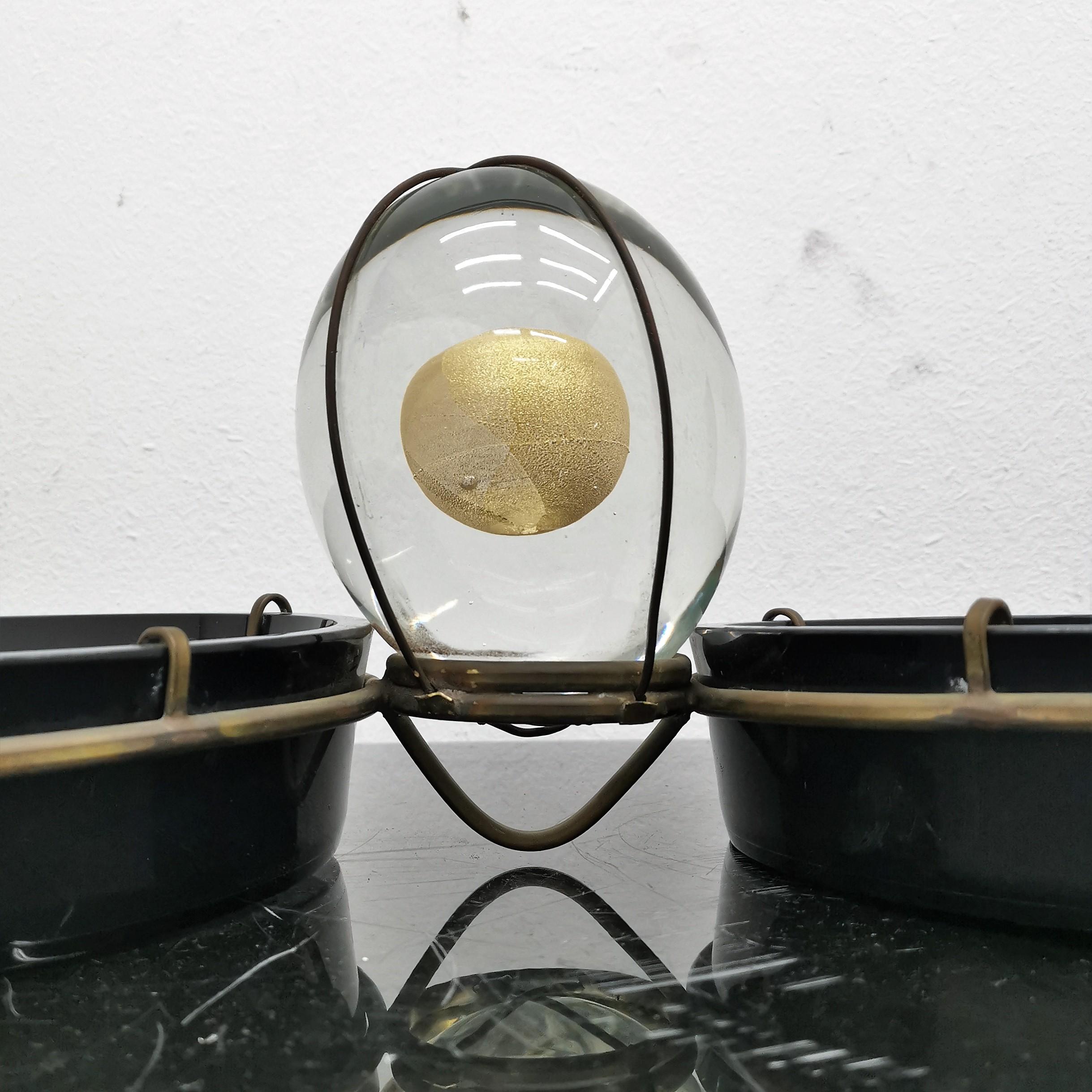 Midcentury Brass Glass and Plastic Tommaso Barbi Empty Pocket, 1970s 6