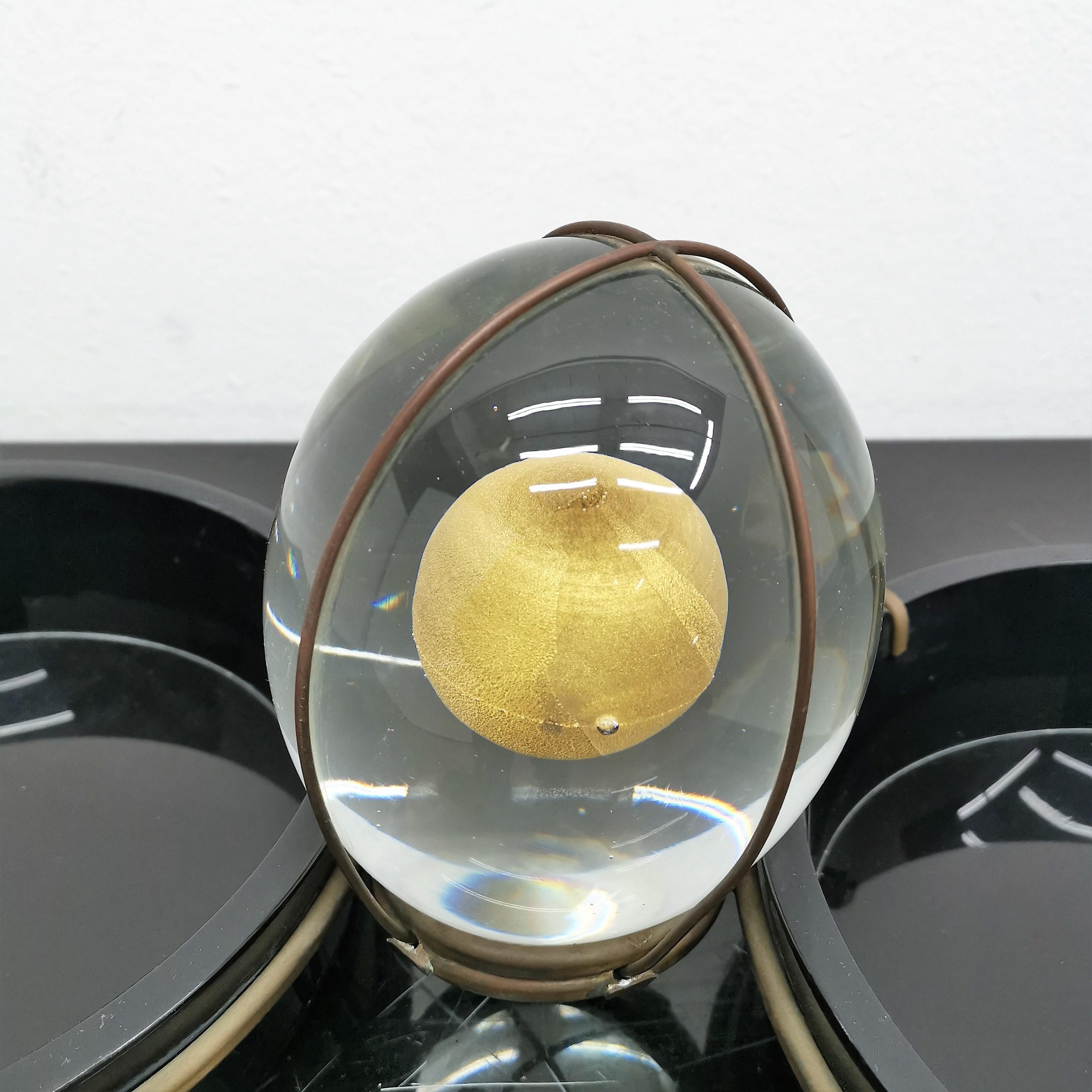 Midcentury Brass Glass and Plastic Tommaso Barbi Empty Pocket, 1970s 3