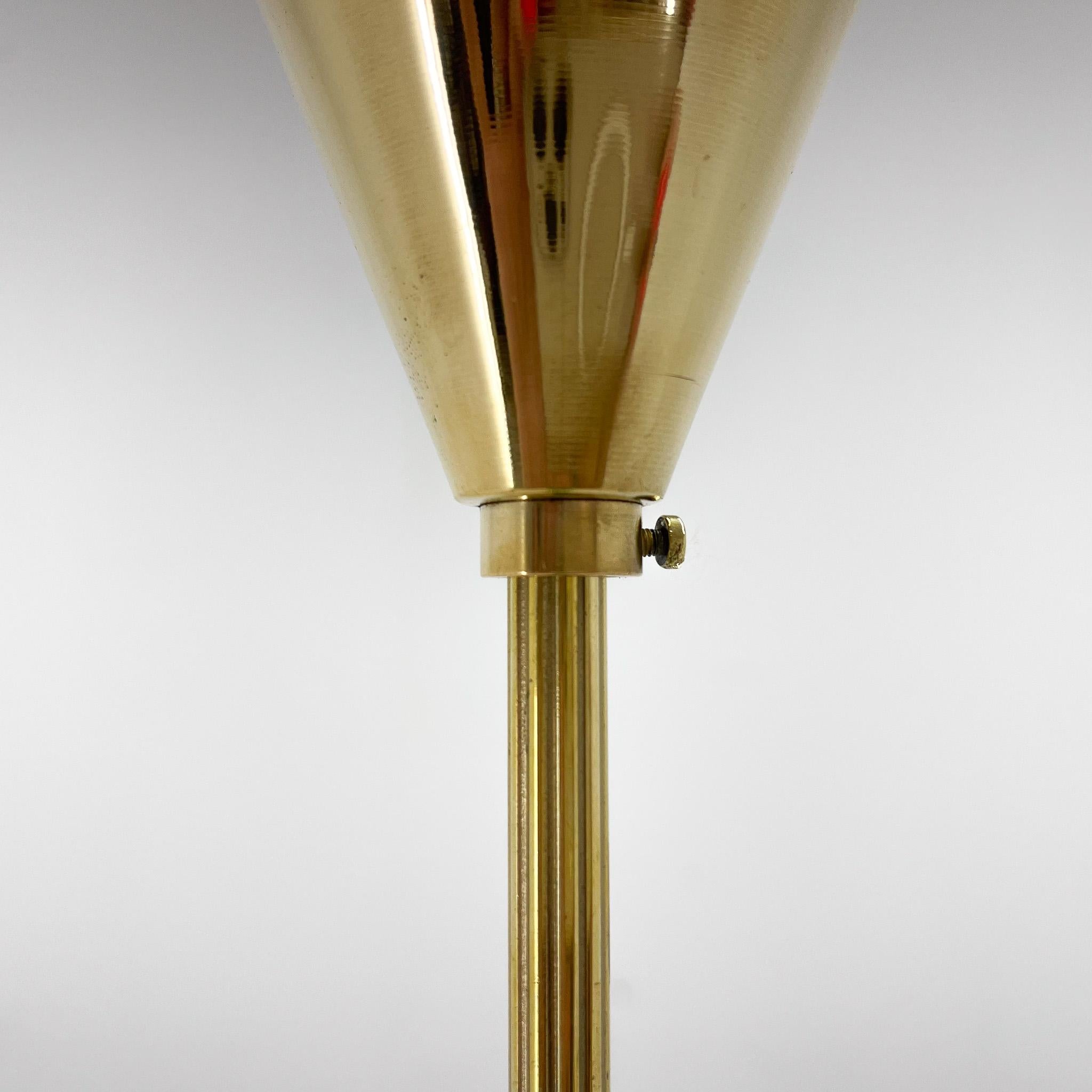 Mid-Century Brass & Glass Pendant Light, 1970s For Sale 4