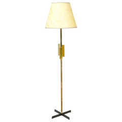 Mid-Century Brass 
Glass Scandinavian Floor Lamp