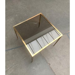 Mid-Century Brass Glass Side Couch Table from Vereinigte Werkstätten, 1960s