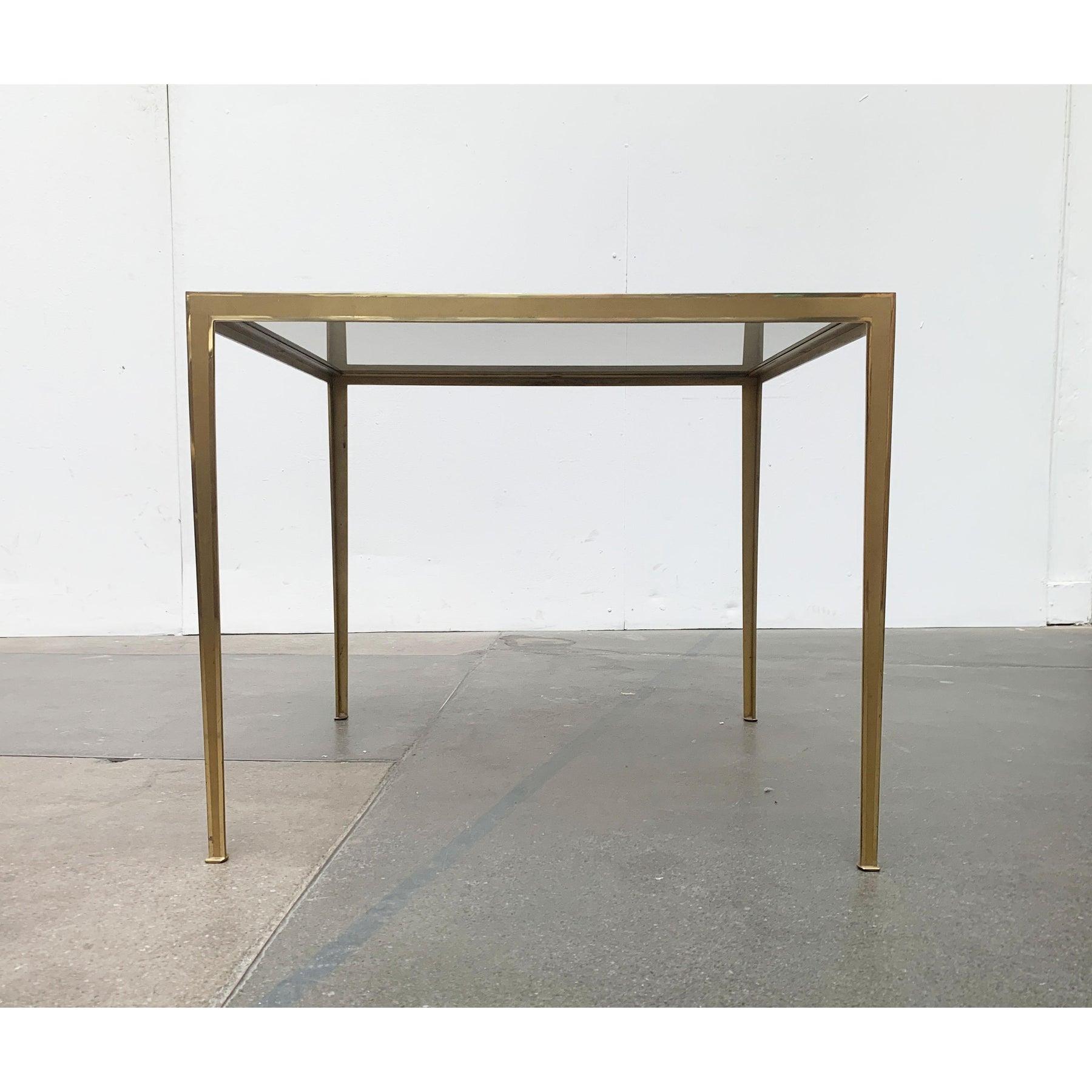 Allemand Table de canapé en laiton et verre du milieu du siècle, Vereinigte Werkstätten, années 1960 en vente