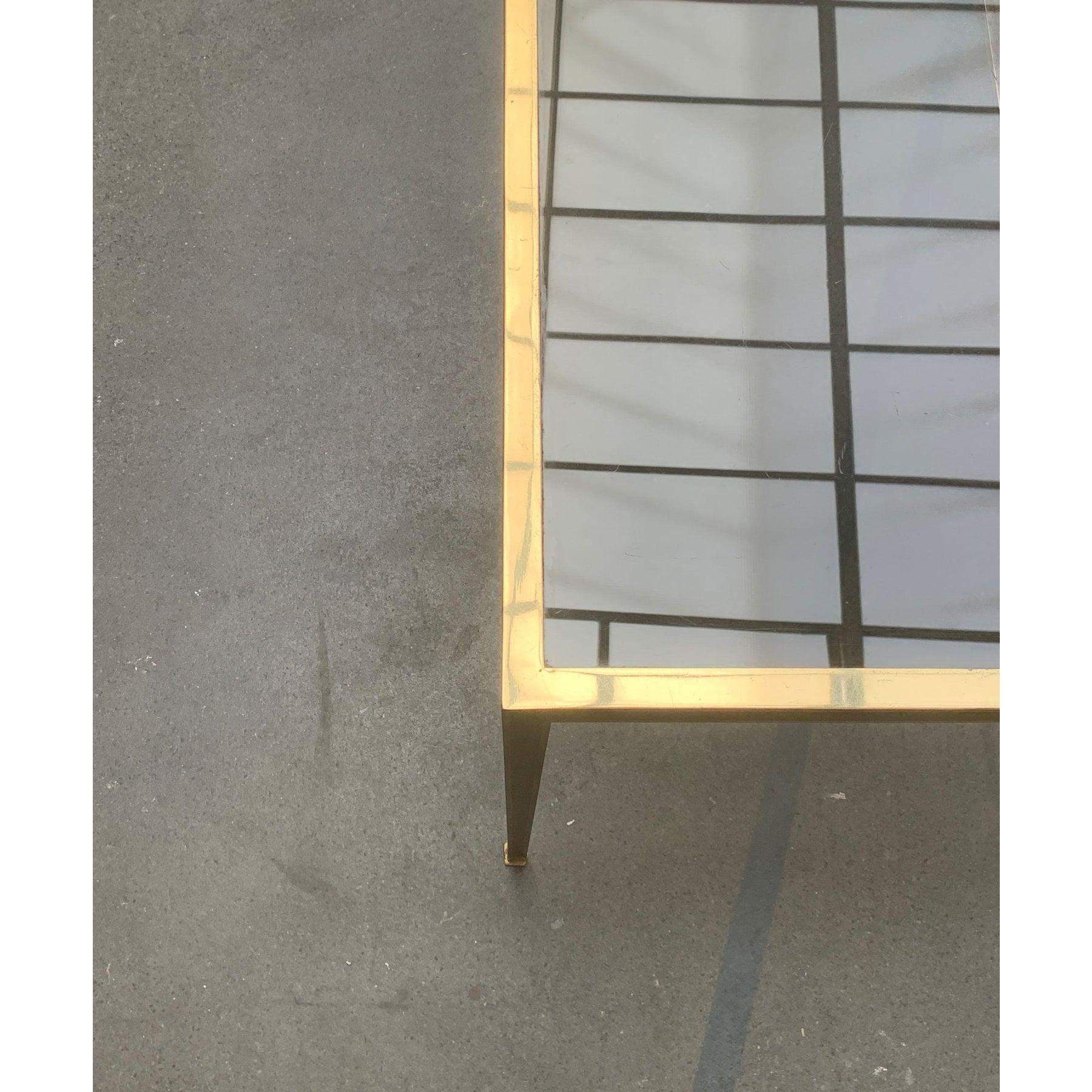 Table de canapé en laiton et verre du milieu du siècle, Vereinigte Werkstätten, années 1960 en vente 1