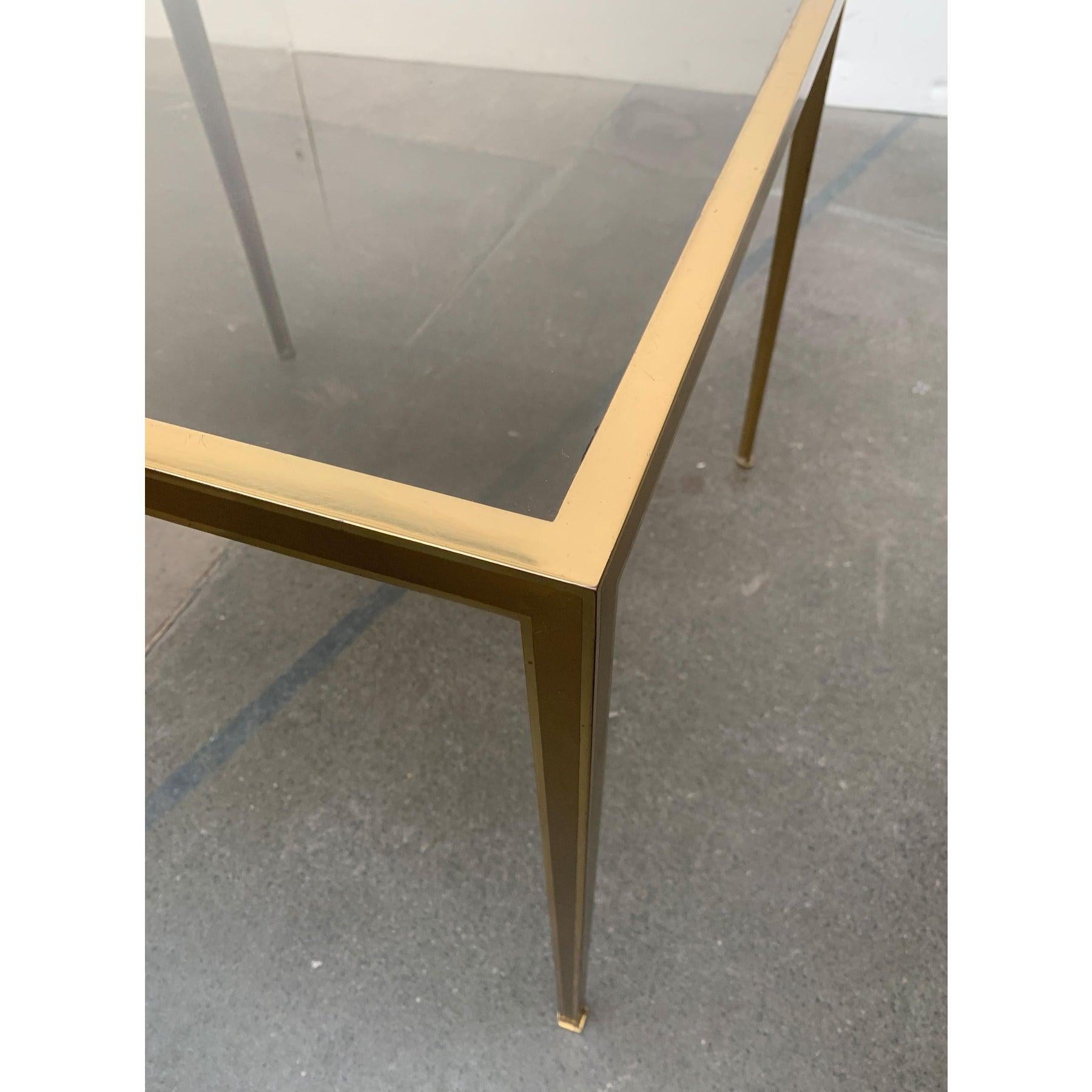 Table de canapé en laiton et verre du milieu du siècle, Vereinigte Werkstätten, années 1960 en vente 2