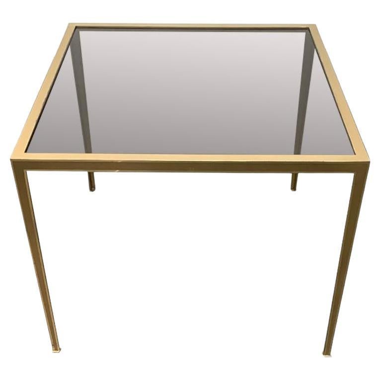 Table de canapé en laiton et verre du milieu du siècle, Vereinigte Werkstätten, années 1960